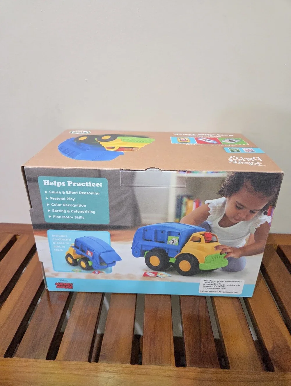 Disney Baby Mickey Mouse Recycling Truck Toy - Blue & Yellow NEW